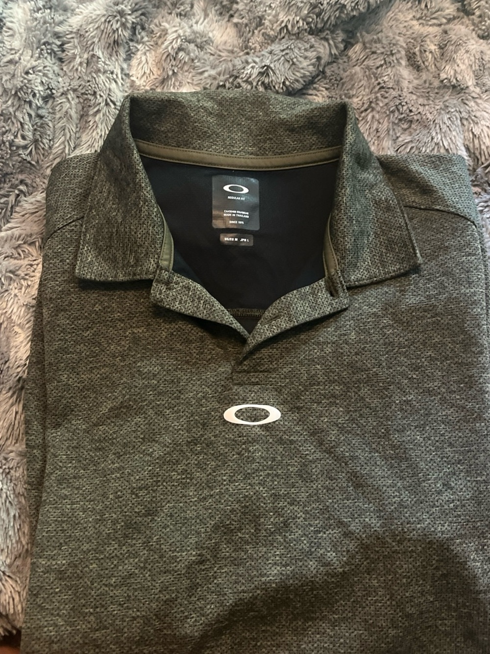 Oakley Men's Olive Heather Polo with Subtle Logo